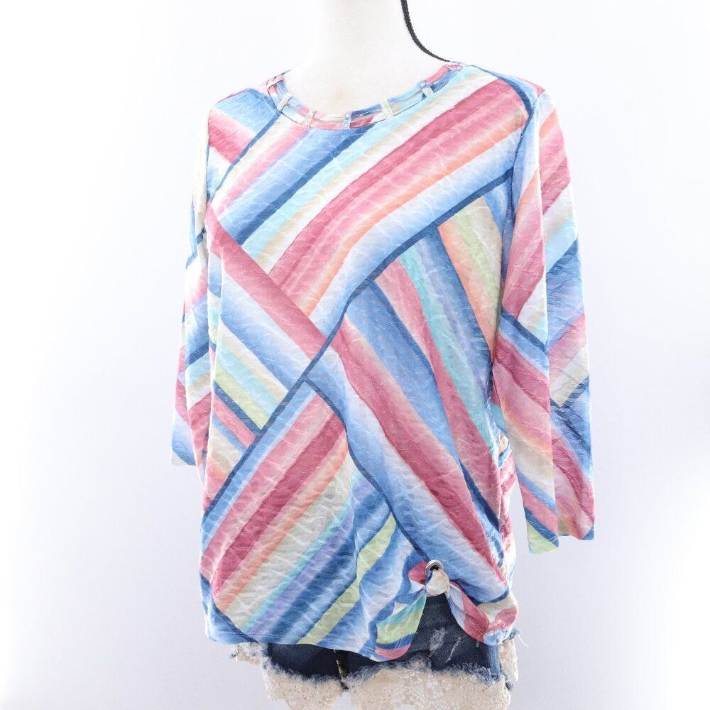 Alfred Dunner | 3/4 Sleeve Satin Top Small
